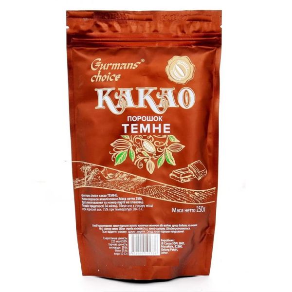 Какао порошок Curmans choice темний 200 г