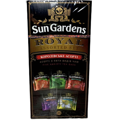 Асорті із п'яти видів чаю Sun Gardens Royal Teas 25 пакетиків 48.5 г