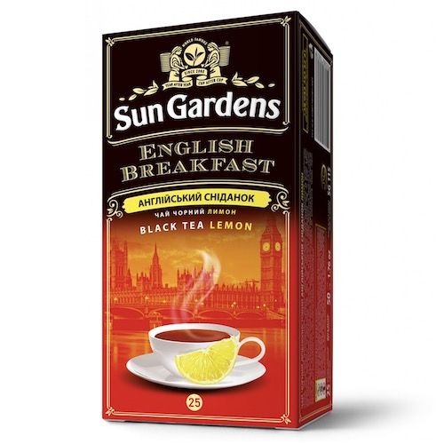 Чай чорний Sun Gardens Англійський сніданок+лимон в пакетиках по 2 г