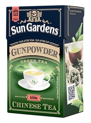 Чай зелений розсипний Sun Gardens Green Gunpowder №8, 100 г