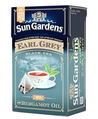 Чай чорний Sun Gardens Earl Gray, 50 г, 20 пірамідок