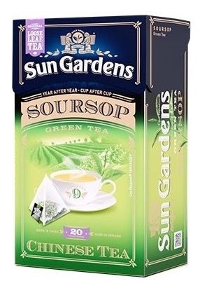 Чай зелений Sun Gardens Soursop, 50 г, 20 пірамідок
