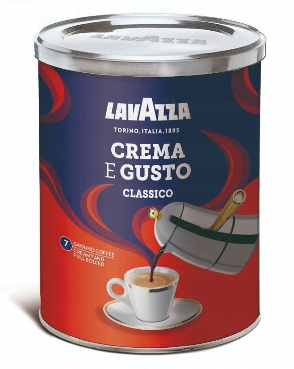 Кава мелена Lavazza Crema e Gusto Classico - 250 грм (Металева банка)