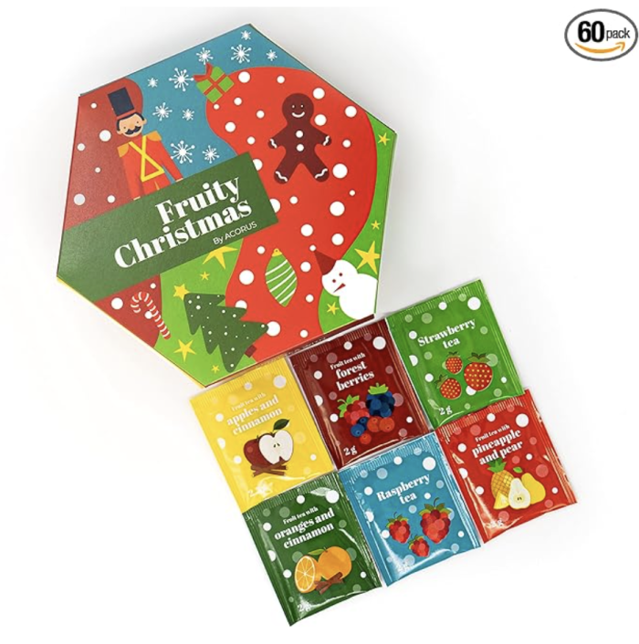 Чайний набір Acorus Fruity Christmas 60 пакетиків, 6 смаків,125 г